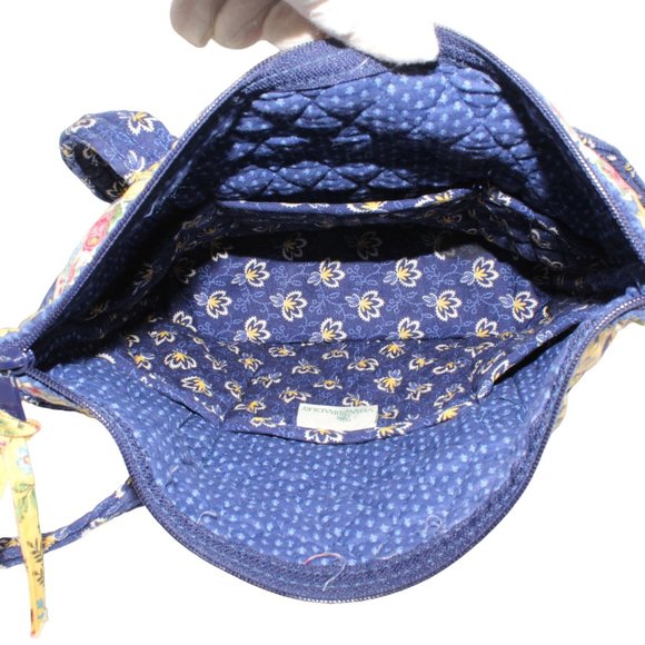 Vera Bradley Maison Blue Yellow Floral Double Strap Tote Shoulder Purse Retired - Picture 4 of 8